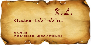 Klauber Lóránt névjegykártya